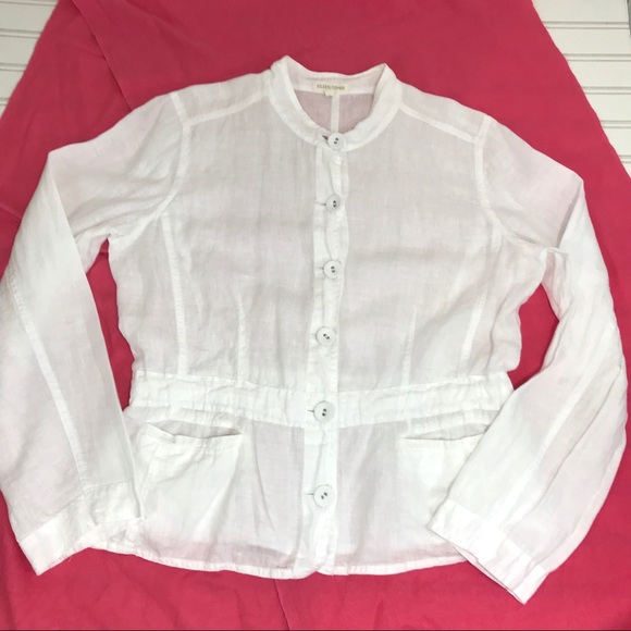 Eileen Fisher Jackets & Blazers - Eileen Fisher Irish Linen Button Jacket Medium